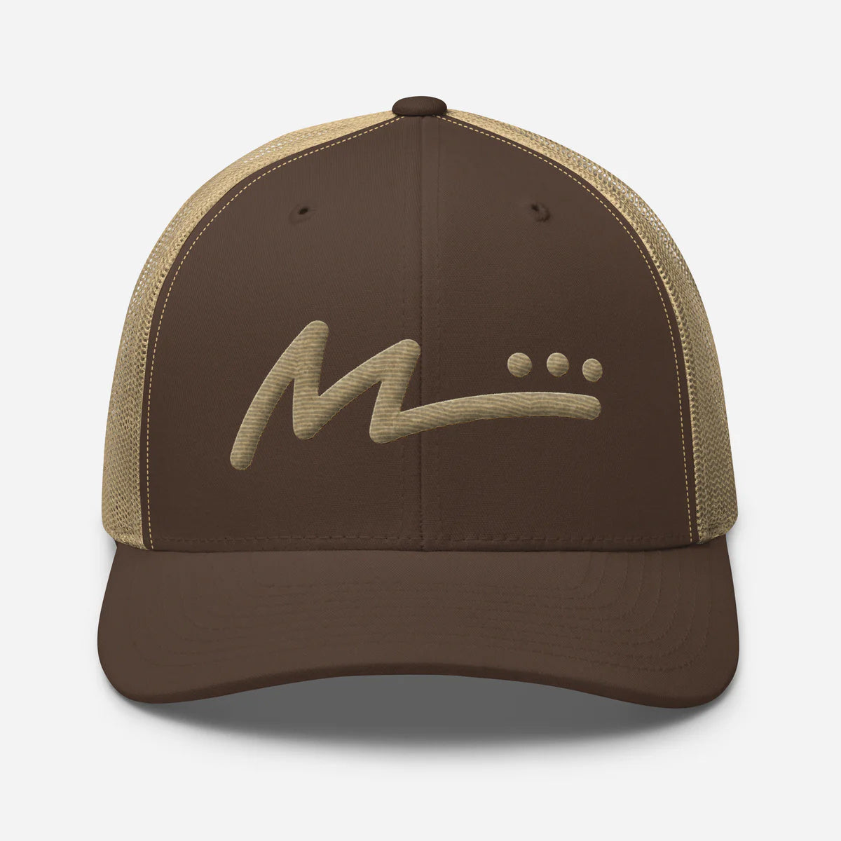 M Logo Trucker Hat - Brown/Natural