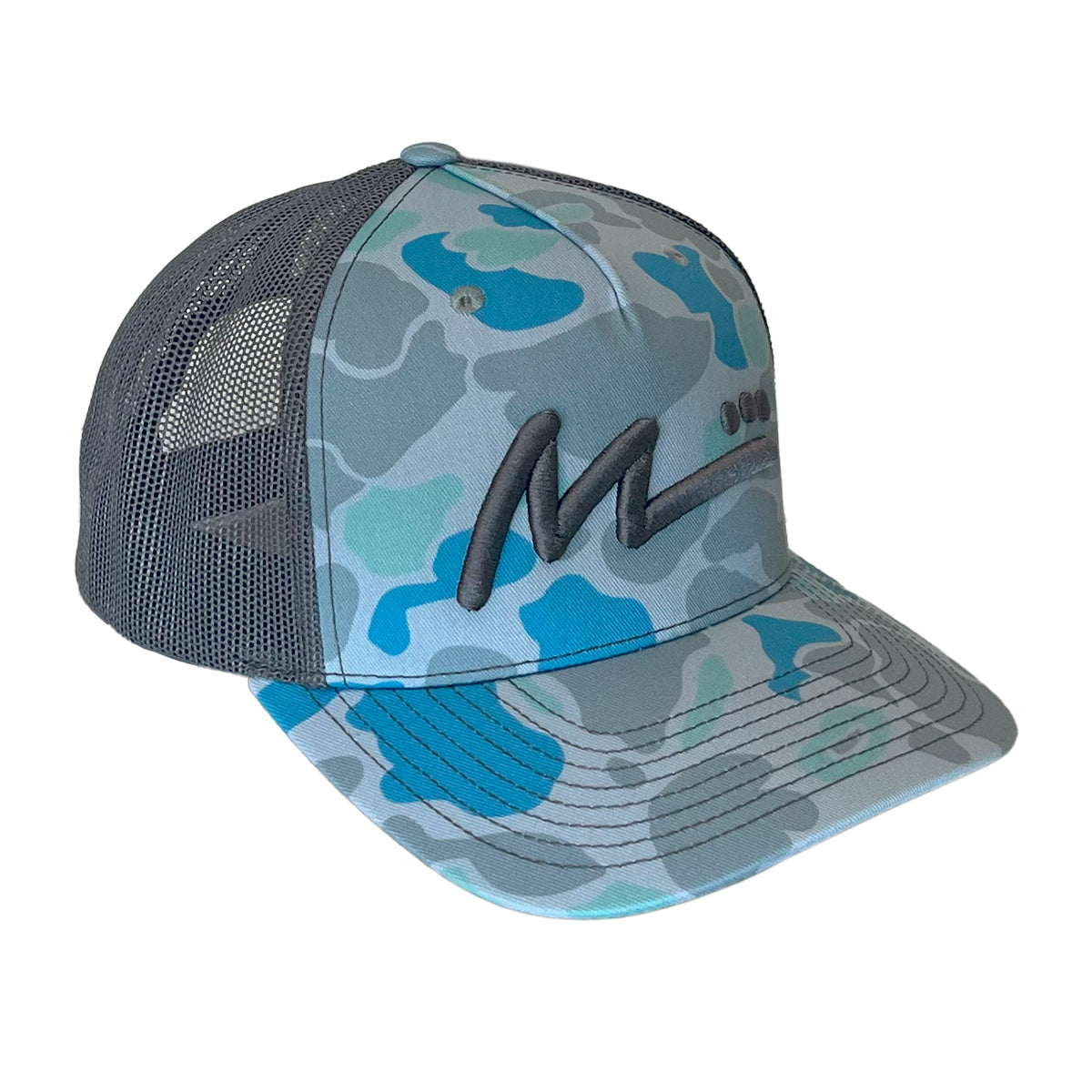 M Logo Trucker Hat - Cayman Camo