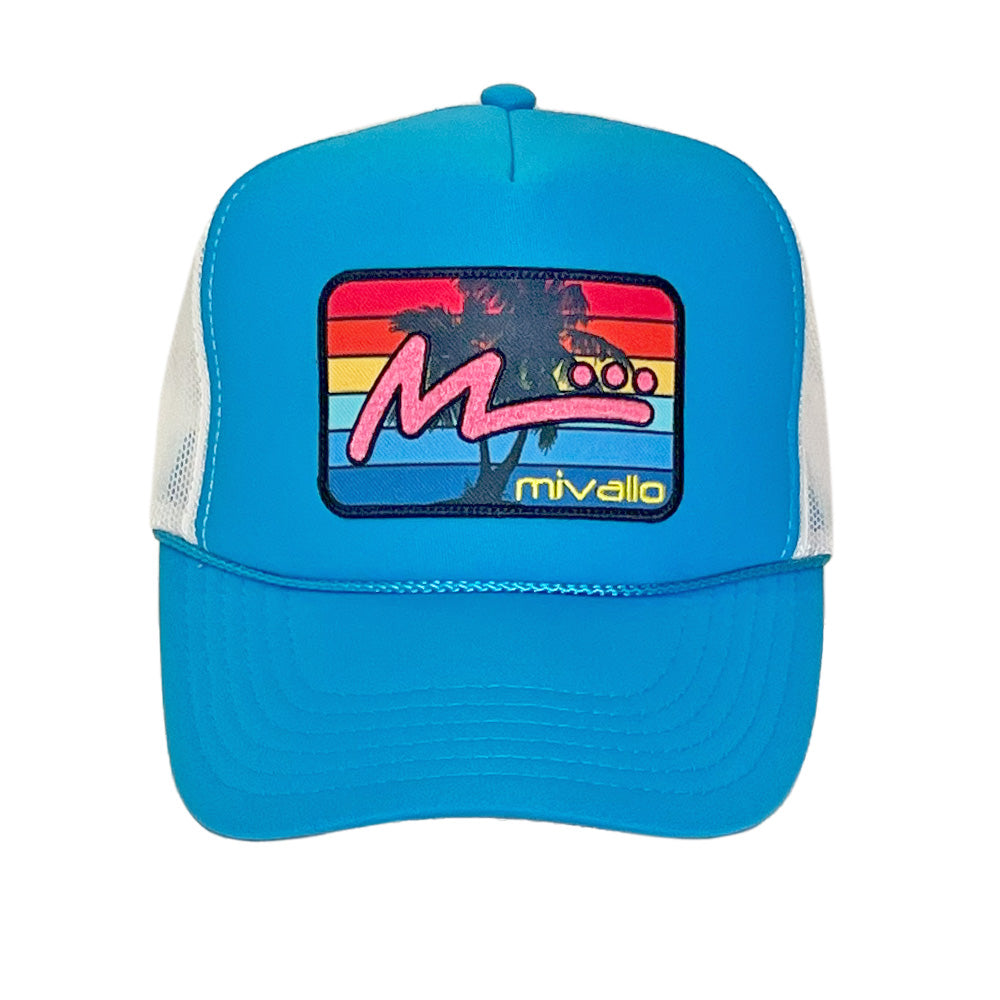 Foam Trucker Patch Hat - Neon Blue/White