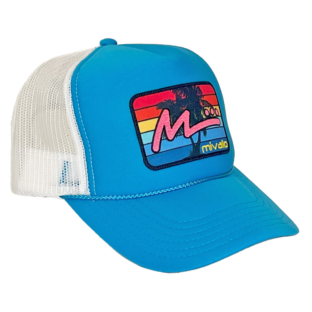 Foam Trucker Patch Hat - Neon Blue/White