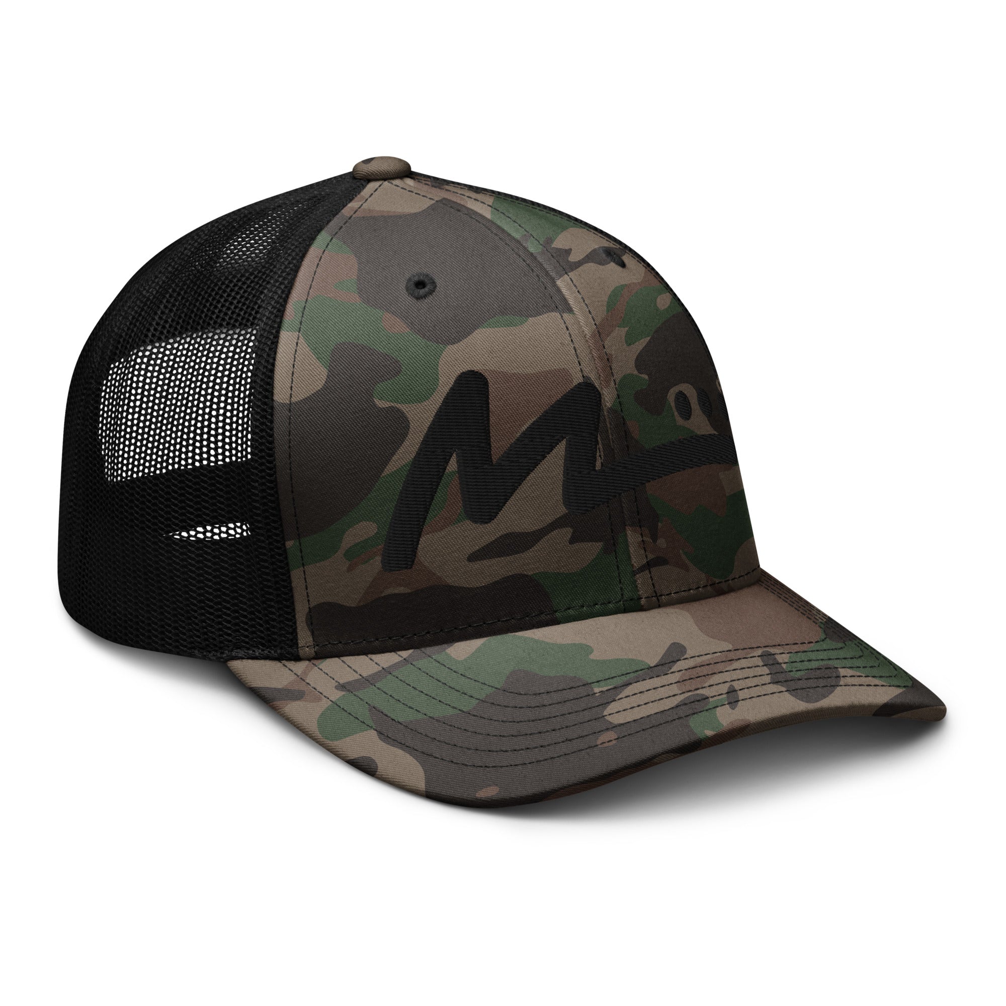 M Logo Trucker Hat - Camo/Black