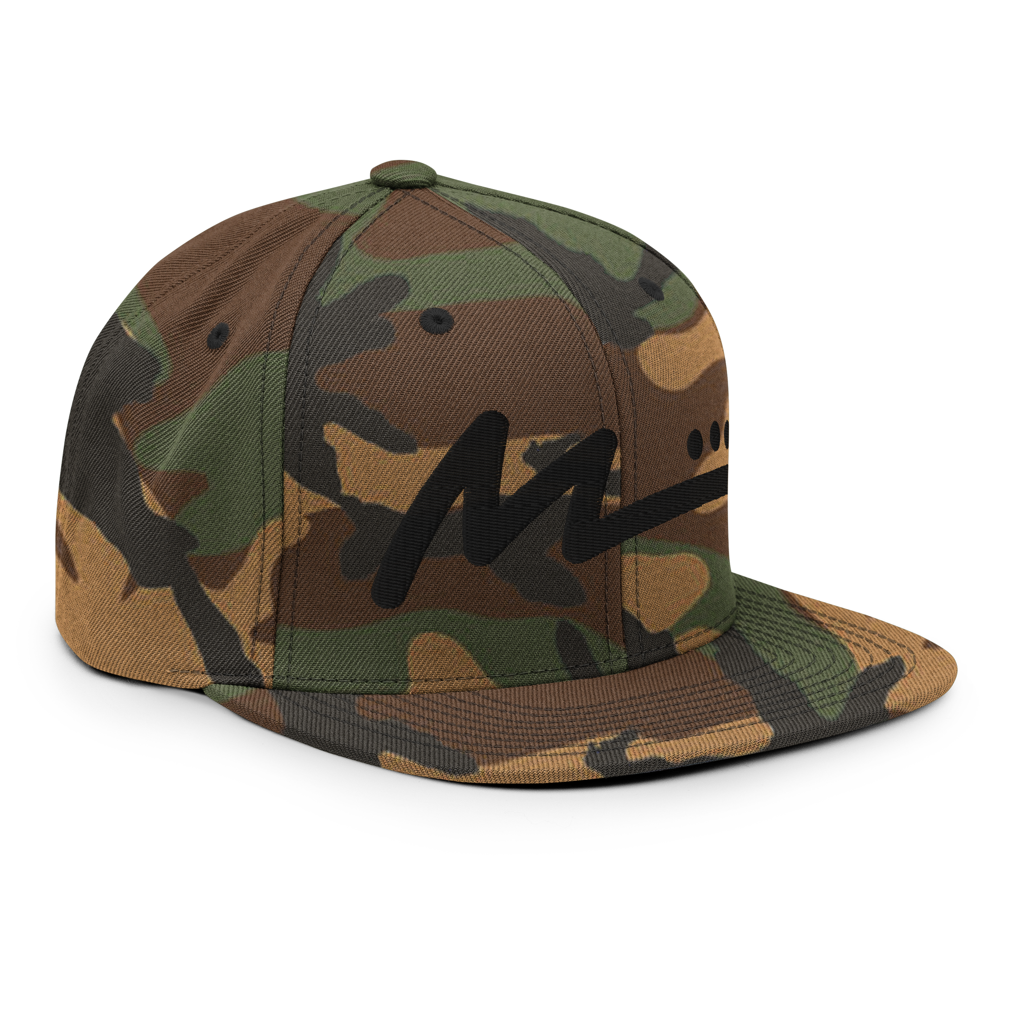 M Logo Flat Bill Hat - Camo