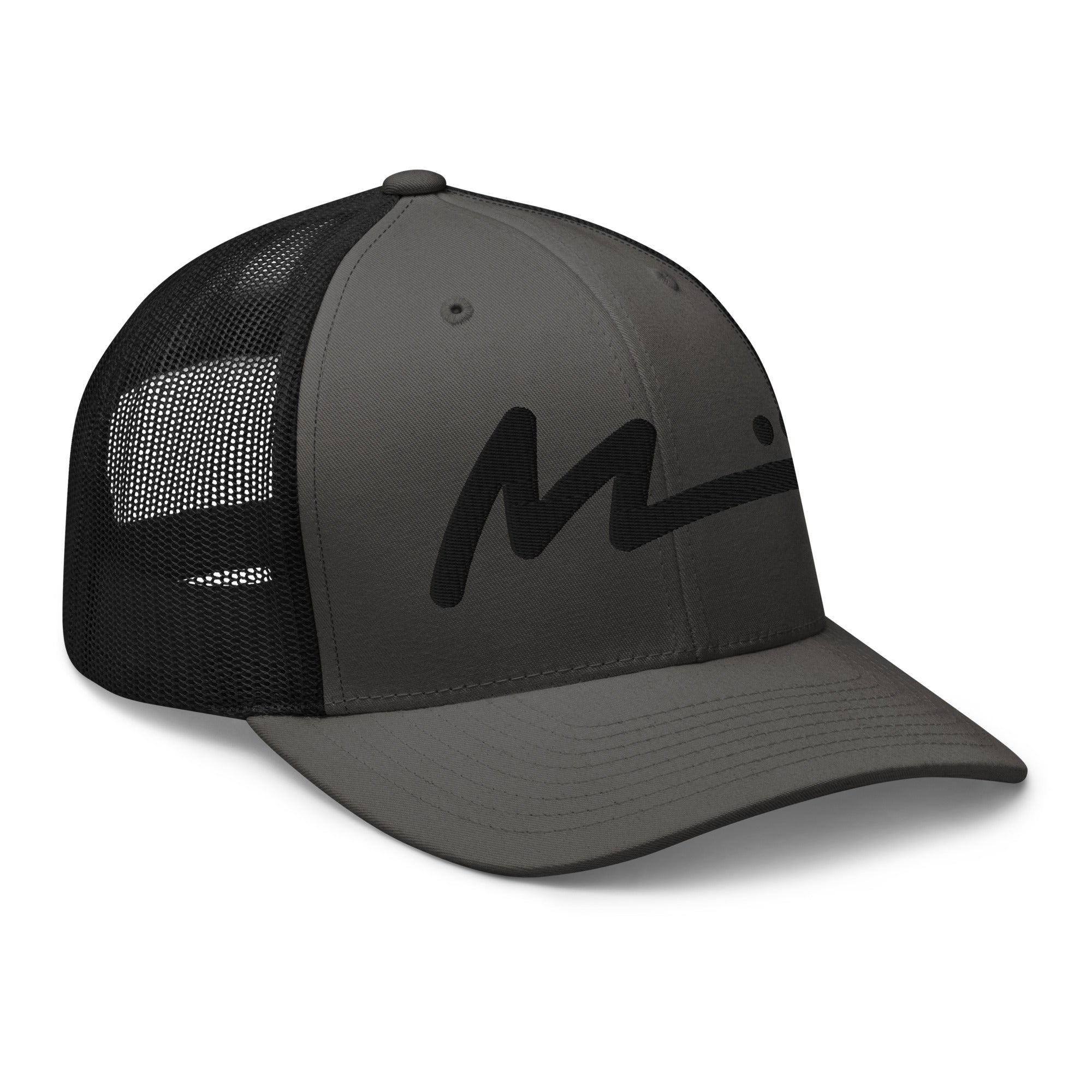 M Logo Trucker Hat - Charcoal/Black