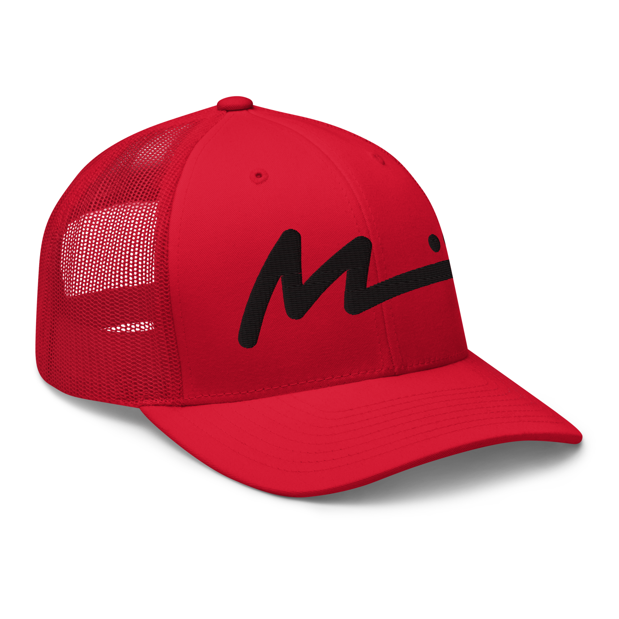 M Logo Trucker Hat - Red/Black