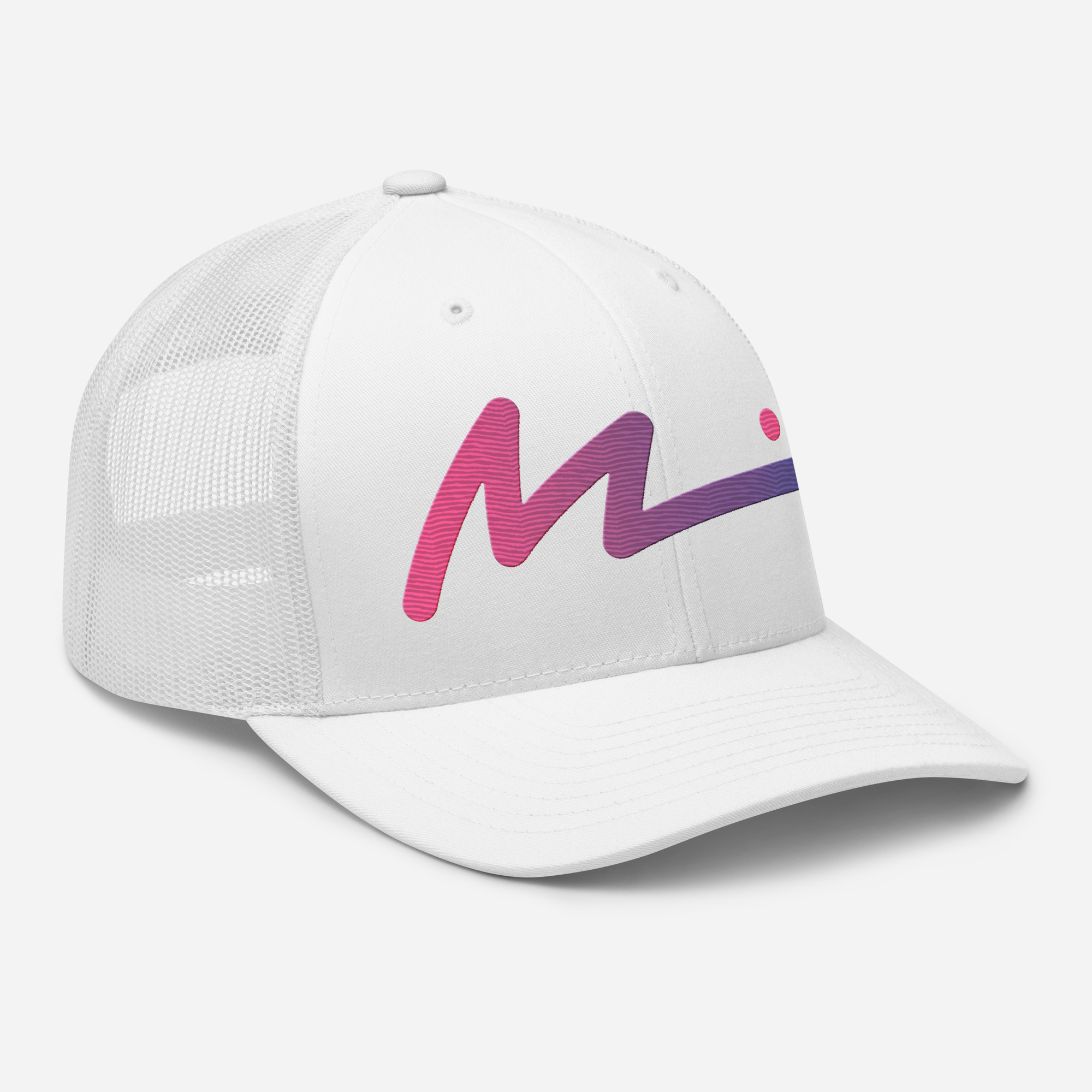 M Logo Trucker Hat - White/Pink/Purple